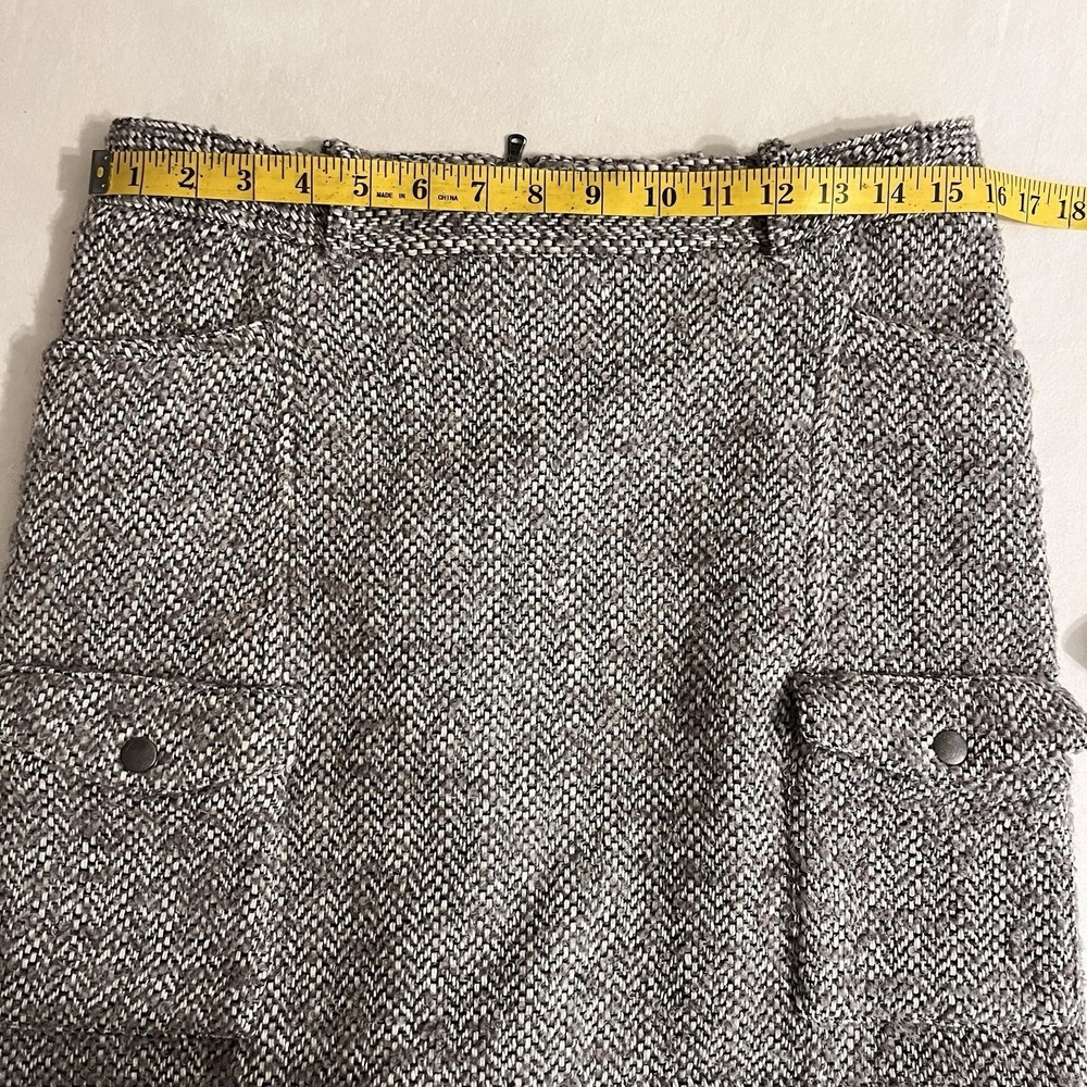 VTG Eddie Bauer Tweed Cargo Skirt Women 4 Wool Midi Gorpcore Utility Y2K 90s - Picture 6 of 8